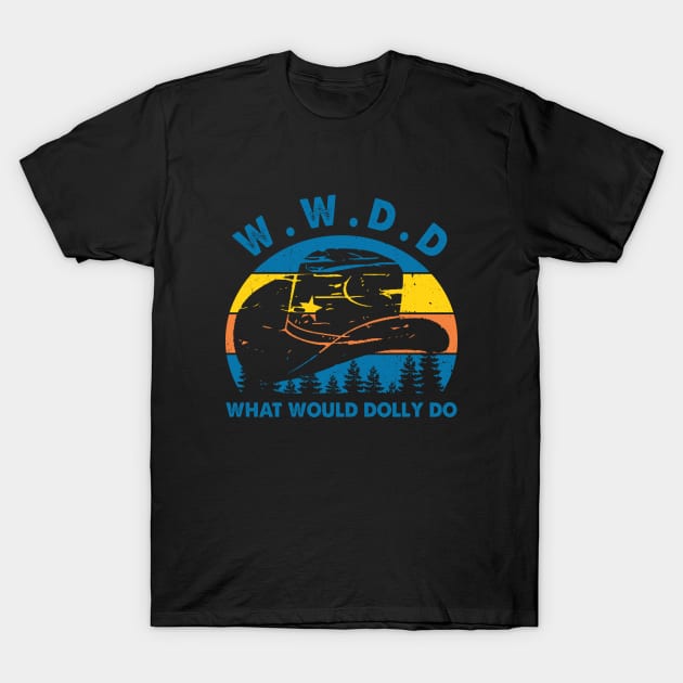 WWDD What Would Dolly Do Retro T-Shirt by Symmetry Stunning Portrait